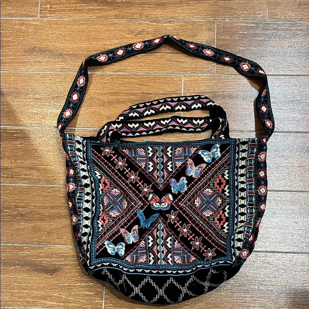 Johnny Was Velvet Tote Bag